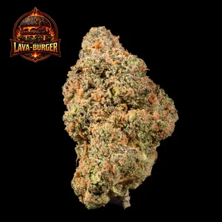 Lava Burger THC 24% cannabis flower with logo for weed delivery in Phuket