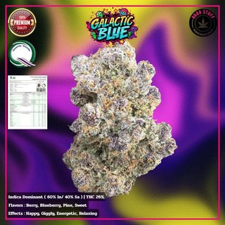 Galactic Blue THC 21-26% cannabis flower for weed delivery in Phuket